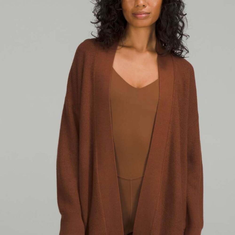 Merino Wool-blend Ribbed Long Wrap, size 2 - Picture 3 of 4